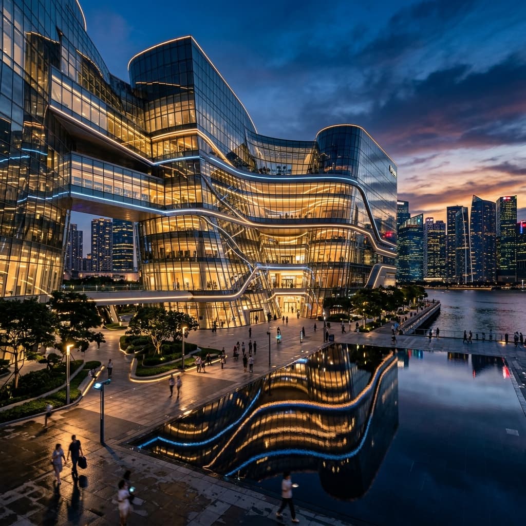 Photorealistic Futuristic Glass Architecture